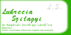 lukrecia szilagyi business card